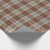 Chic Modern Gray Orange Kariert Tweed Pattern Gesc Geschenkpapier (Ecke)