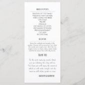 Chic Modern Gray | Rackkarte für das White Wedding Programm (Rückseite)