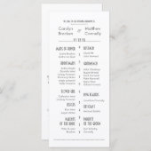 Chic Modern Gray | Rackkarte für das White Wedding Programm (Vorne/Hinten)