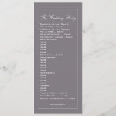 Chic Modern Gray Swirl Wedding Program Programm (Rückseite)