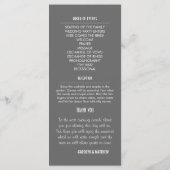 Chic Modern Gray Wedding Program Rack Card Programm (Rückseite)
