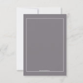 Chic Modern Gray Wedding Reception Einladung (Rückseite)