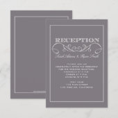 Chic Modern Gray Wedding Reception Einladung (Vorne/Hinten)
