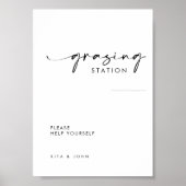 Chic Modern Grazing Station Table Wedding Sign Poster (Vorne)