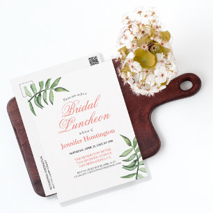 Chic Modern Greenery Bridal Luncheon Einladung Postkarte