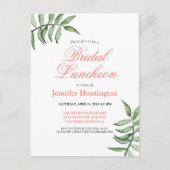 Chic Modern Greenery Bridal Luncheon Einladung Postkarte (Vorderseite)
