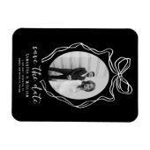 Chic Modern Hand Drawn Bow Wedding Save the Date Magnet (Horizontal)