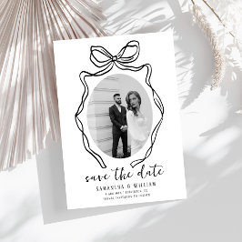 Chic Modern Hand Drawn Bow Whimsical Wedding Save The Date