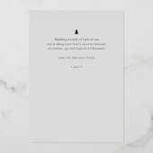 Chic Modern Hand Letting Single Foto Folien Feiertagskarte (Rückseite)