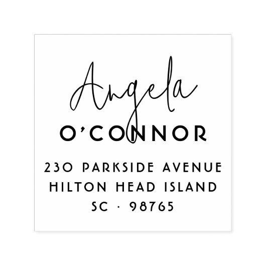 Chic Modern Handwriting Name & Rücksendeadresse Permastempel (Design)