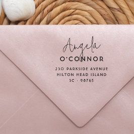 Chic Modern Handwriting Name & Rücksendeadresse Permastempel