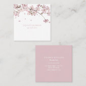 Chic Modern Hübsch Pink Blossom Platz Quadratische Visitenkarte (Vorne/Hinten)