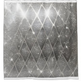 Chic Modern Imitate Blenden Funkelnd Silber Duschvorhang (Vorderseite)