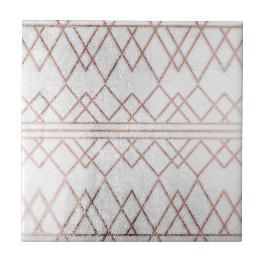 Chic Modern Imitats Rose Gold Geometrische Dreieck Fliese (Vorderseite)