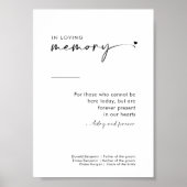 Chic Modern in Love Memory Wedding-Zeichen Poster (Vorne)