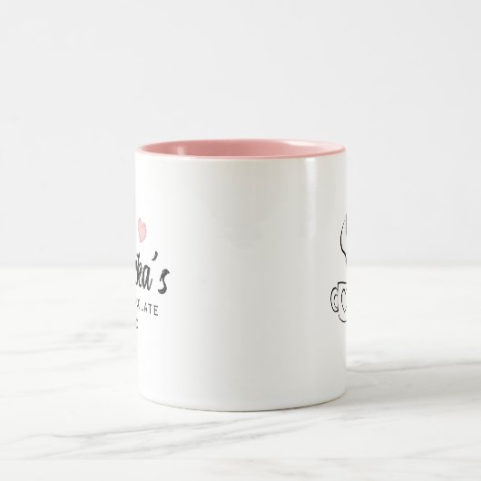 Chic Modern Individuelle Name Script Hot Chocolate Zweifarbige Tasse (Mittel)