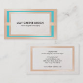 Chic Modern Interior Decorator Türkis Visitenkarte (Vorne/Hinten)