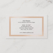 Chic Modern Interior Decorator Türkis Visitenkarte (Rückseite)