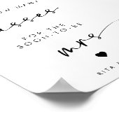 Chic Modern Kisses für Mrs. Brautparty Game Sign Poster (Ecke)