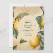 Chic Modern Lemon Mediterranes Brautparty Einladung (Vorderseite)