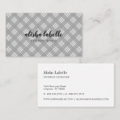 Chic & Modern Light Grau Kariert Visitenkarte (Vorne/Hinten)