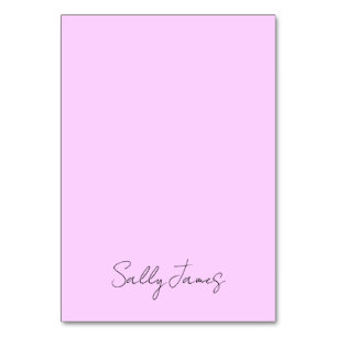 Chic Modern Lilac und Black Signature Name Tischnummer