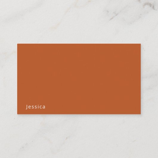 Chic Modern Logo Dunkelorange Beruflich Visitenkarte (Rückseite)