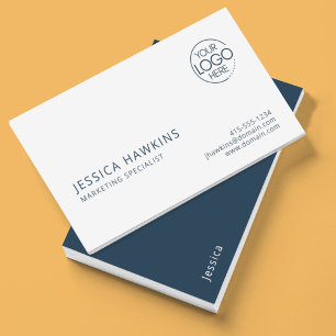 Chic Modern Logo Indigo Blau Beruflich Visitenkarte