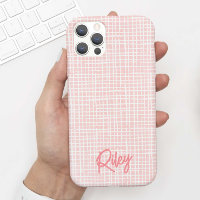 Chic Modern Lt. Pink Coral Hand Drawn Pattern Name