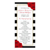 Chic Modern Luxe Rote Rosen Hochzeitsprogramm Werbekarte (Vorne)