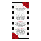 Chic Modern Luxe Rote Rosen Hochzeitsprogramm Werbekarte (Hinten)