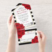 Chic Modern Luxe Wedding Real Gold Foil präsentier All-in-One-Einladung (Abreißstreifen)