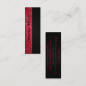 Chic modern luxuriöses, rotes Glitterleder-Look Mini Visitenkarte (Vorne/Hinten)