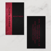Chic modern luxuriöses, rotes Glitterleder-Look Visitenkarte (Vorne/Hinten)
