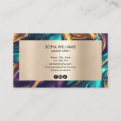 Chic Modern Luxury Gold Makeup Artist Beauty Salon Visitenkarte (Rückseite)