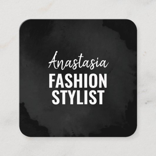 Chic Modern Luxus Schlicht Black Einfach Minimalis Quadratische Visitenkarte (Vorderseite)