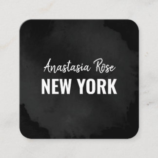 Chic Modern Luxus Schlicht Black Einfach Minimalis Quadratische Visitenkarte