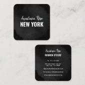 Chic Modern Luxus Schlicht Black Einfach Minimalis Quadratische Visitenkarte (Vorne/Hinten)