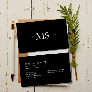 Chic Modern Luxus Schwarz Beruflich Visitenkarte