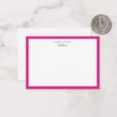 Chic Modern Magenta Pink Korrespondenz Mitteilungskarte (Vorderseite/Rückseite Beispiel)