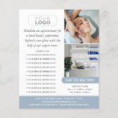 Chic Modern Makeup Beauty Salon Blue Business Flyer (Hinten)