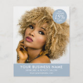 Chic Modern Makeup Beauty Salon Blue Business Flyer (Vorne)