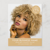 Chic Modern Makeup Beauty Salon Gold Business Flyer (Vorne)