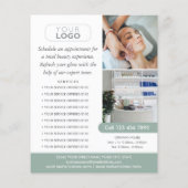 Chic Modern Makeup Beauty Salon Green Business Flyer (Hinten)