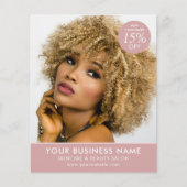 Chic Modern Makeup Beauty Salon Pink Business Flyer (Vorne)
