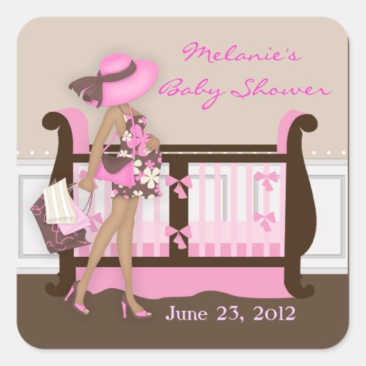 Chic Modern Mama Baby Shower Stickers (Vorderseite)