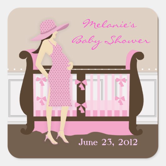 Chic Modern Mama Baby Shower Stickers (Vorderseite)