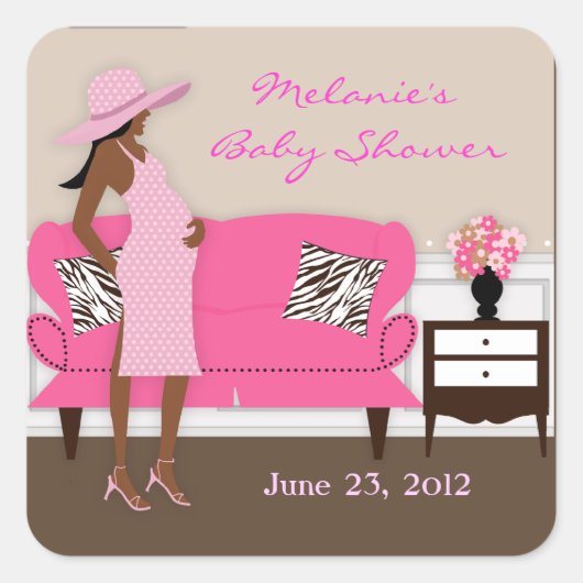Chic Modern Mama Baby Shower Stickers (Vorderseite)