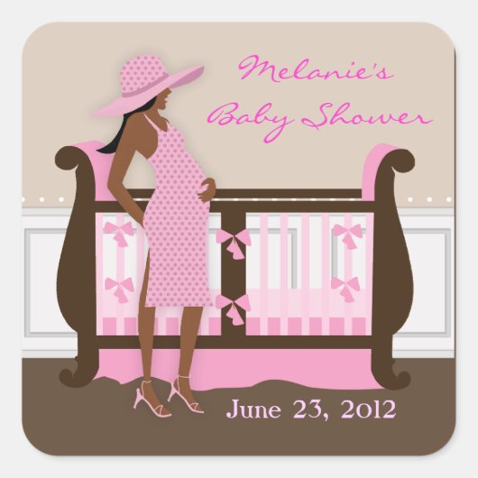 Chic Modern Mama Baby Shower Stickers (Vorderseite)