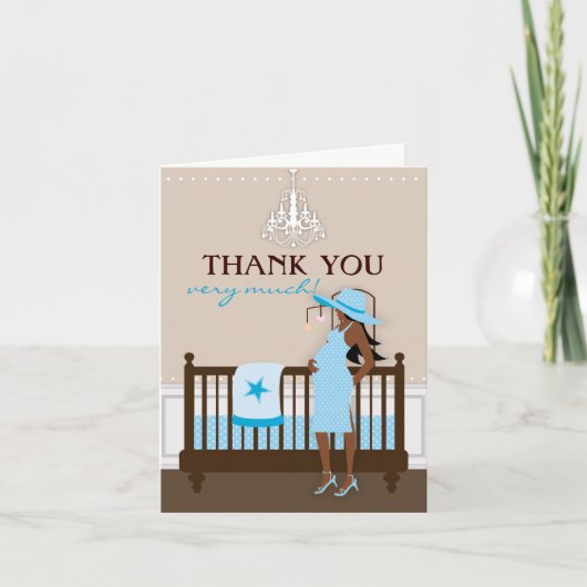 Chic Modern Mama Babydusche Danke Karte (Vorderseite)